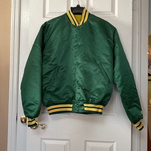 ULTRA RARE VTG 90’s Green Satin Starter Jacket